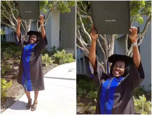 See jubilating Photo Of The Nigerian lady Who bags PhD before her 24th birthday